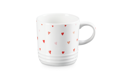 Mug motifs cœurs en céramique
