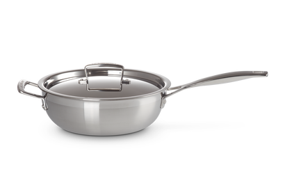 Sauteuse chef Inox Classique avec revêtement anti-adhérent, couvercle et poignée d'assistance
