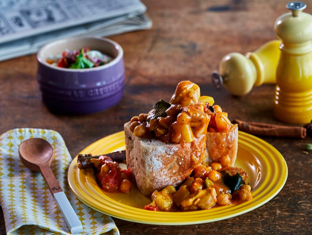 Bunny Chow mit Hähnchen