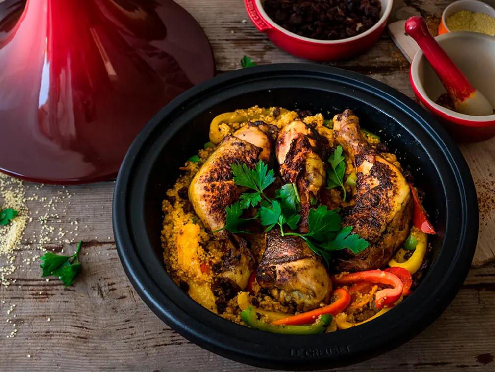 Poulet mijoté accompagné de semoule