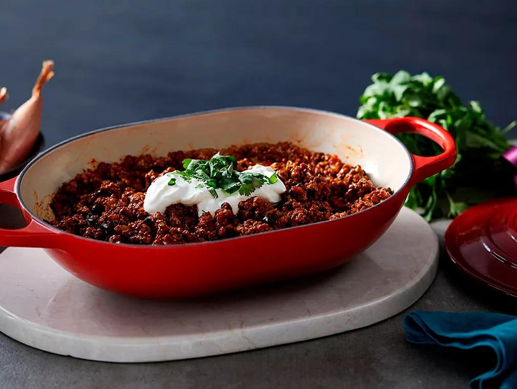 Chili au poulet et haricots noirs