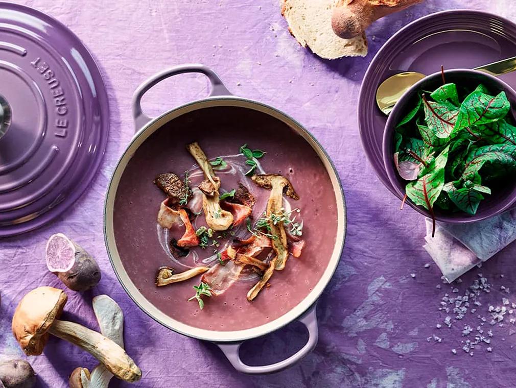 Lila Kartoffelsuppe