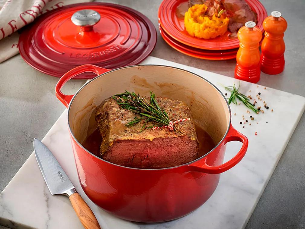 Entrecôte au four, sauce Earl Grey-porto et écrasé courge-céleri
