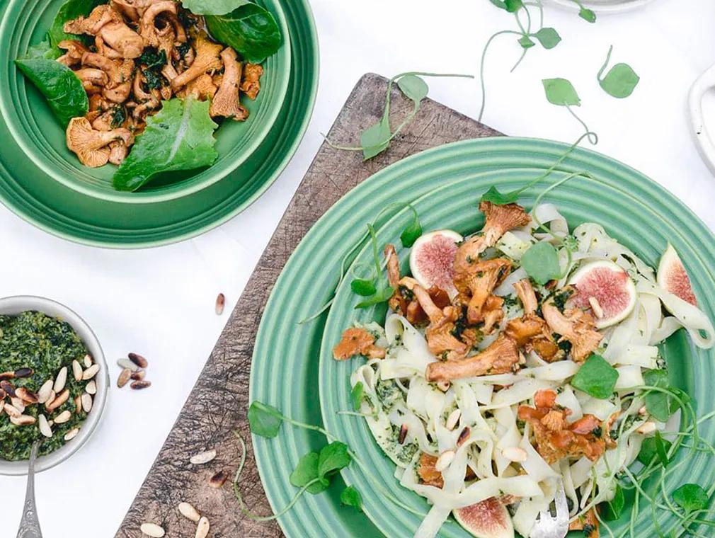 Tagliatelles d’épeautre aux girolles