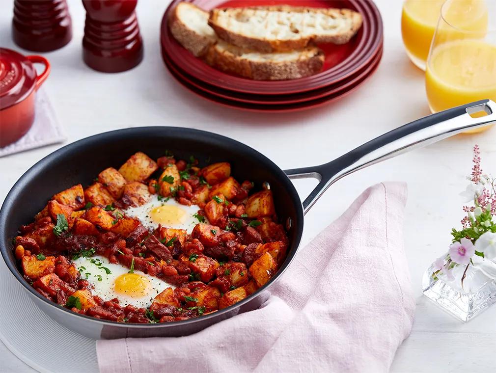 Bratkartoffeln mit Chorizo und Bohnen